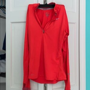Nike Red Dri Fit Quarter Zip Size Small